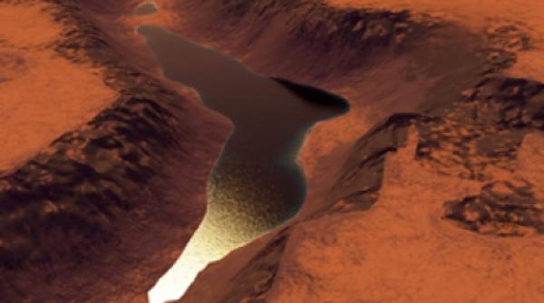 un canion si un fost lac descoperite pe marte
