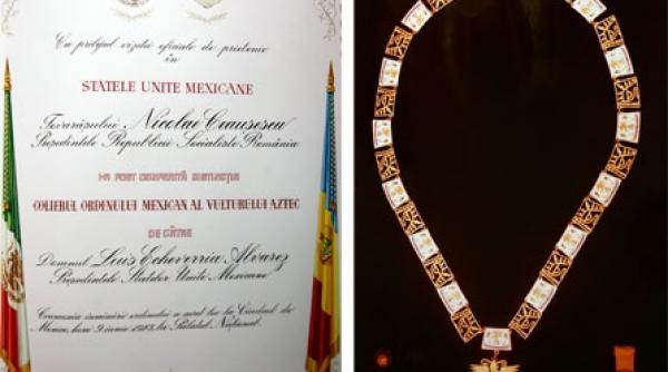 colierul ordinului vulturului aztec pentru marele si bunul prieten