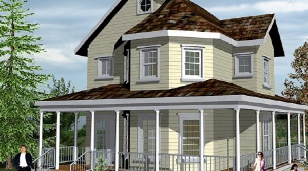 casa din barne de inspiratie traditional americana