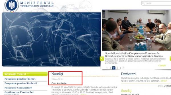 ministerul tineretului si sportului inapoi din viitor