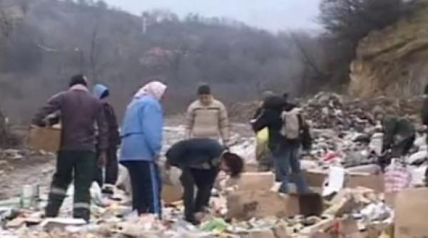 video navala la groapa de gunoi pentru a aduna mancare expirata