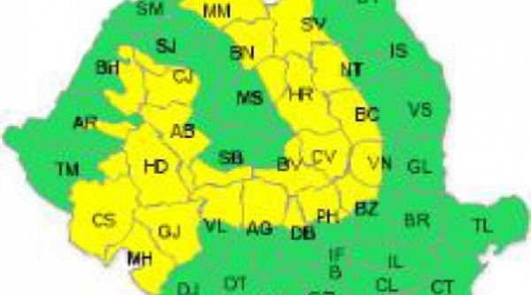 cod galben de ninsori si viscol pentru sud vestul tarii si zona de munte