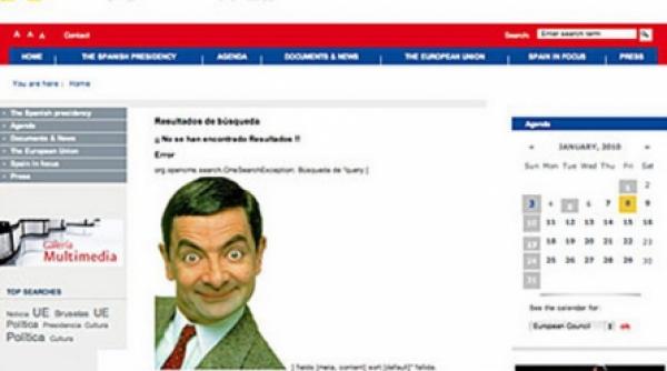 mister bean a blocat site ul presedintiei spaniole a ue