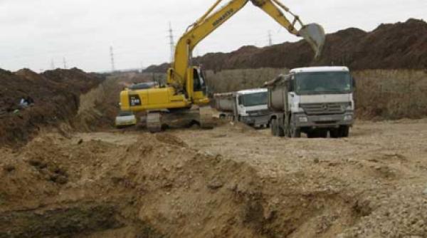 se fura balastrul pentru autostrada
