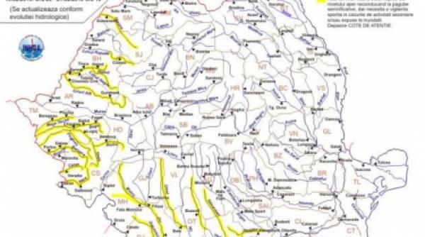 cod galben de inundatii pentru 15 judete din tara