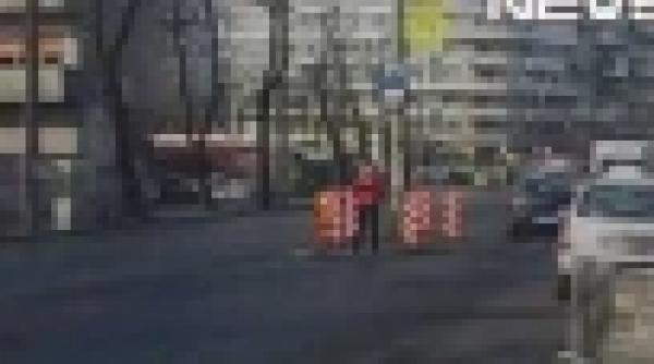 nou stalp in mijlocul unei strazi bucurestene