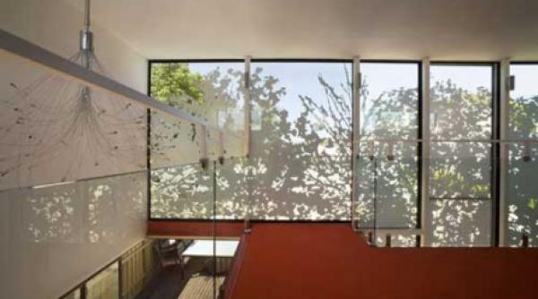 locuinta moderna cu imprimeu floral aplicat pe fatada principala