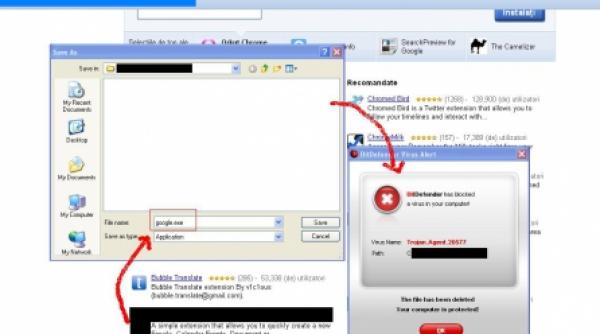 o falsa extensie google chrome viruseaza computerul