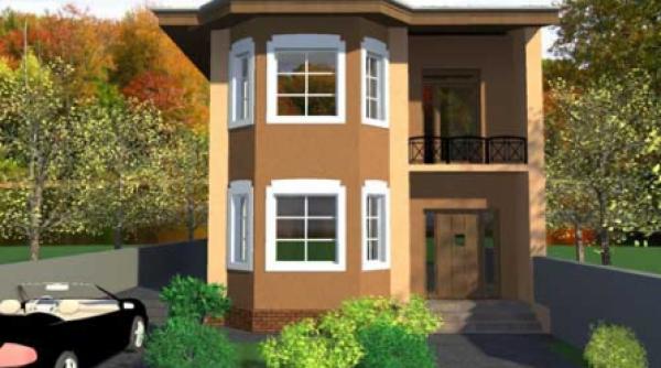 locuinta cu suprafata desfasurata de 280 mp si doua fatade de tip calcan