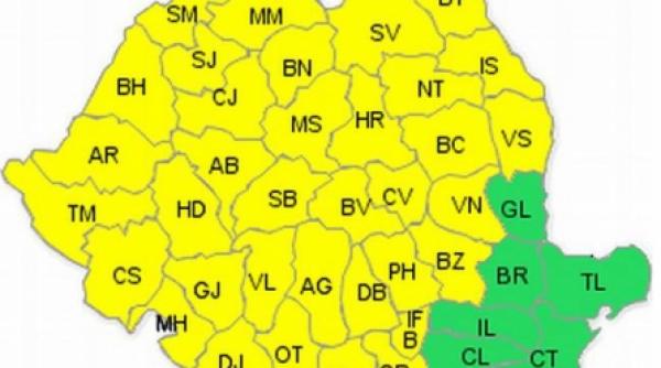 cod galben de ploi si vijelii in aproape toata tara