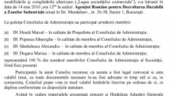 hoara tine sedintele de la rovinari la sediul agentiei lui videanu