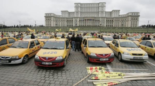 taximetristii independenti au protestat in piata constitutiei