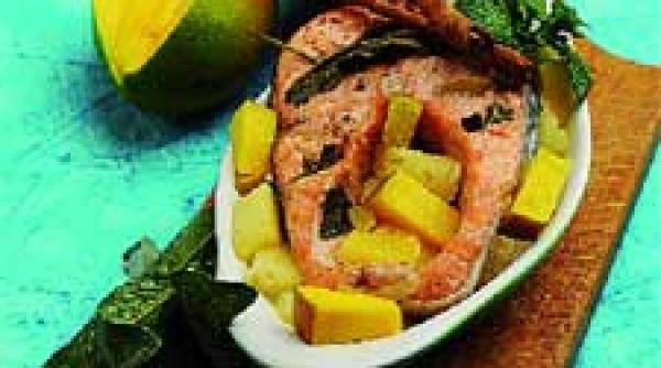 somon cu mango si ananas