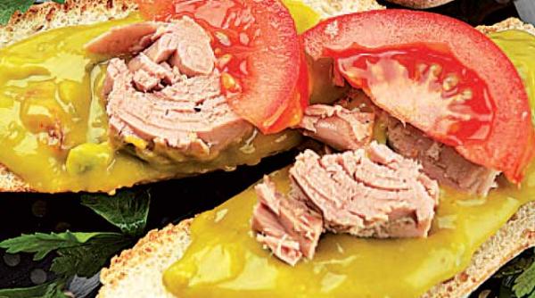 tartine cu ton si guacamole