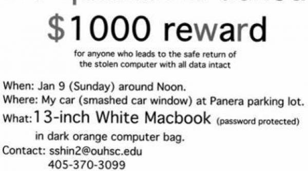 au furat un laptop care ar putea contine leacul pentru cancer