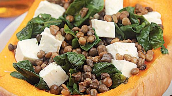 dovleac cu linte si spanac