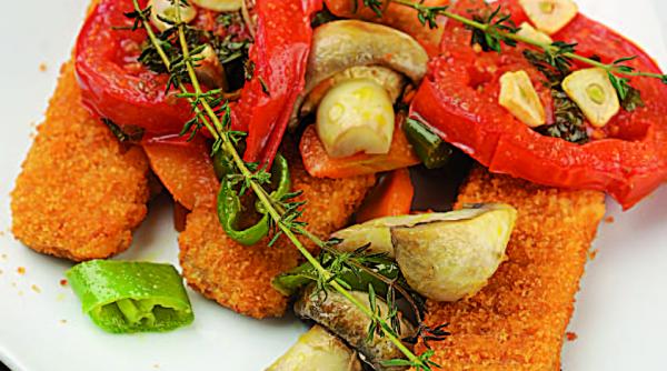 peste pane cu legume