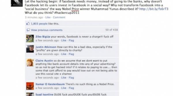 pagina de facebook a lui zuckerberg sparta de hackeri