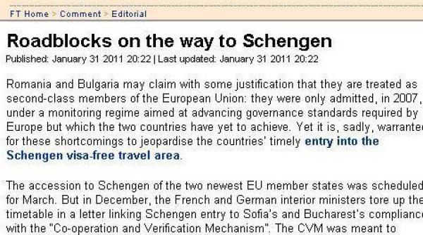 financial times blocarea aderarii romaniei la schengen e legitima