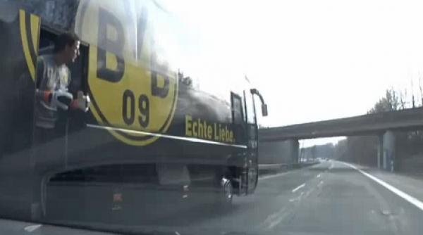 video super faza facuta de jucatorii borussiei dortmund in autocar