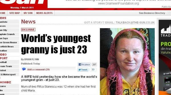 cea mai tanara bunica din lume o romanca in varsta de 23 de ani