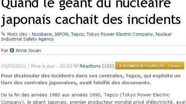 le figaro raportele de siguranta ale centralelor nucleare japoneze falsificate