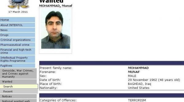 mohammad munaf este cautat de interpol