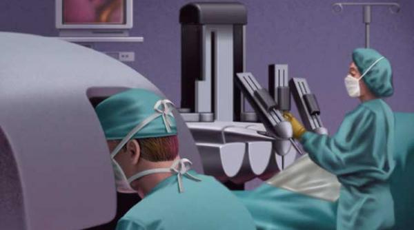 robotul da o mana de ajutor chirurgului