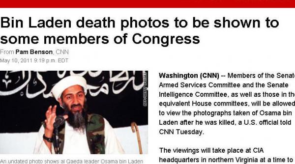 imaginile cu bin laden mort vazute doar de cativa oficiali americani
