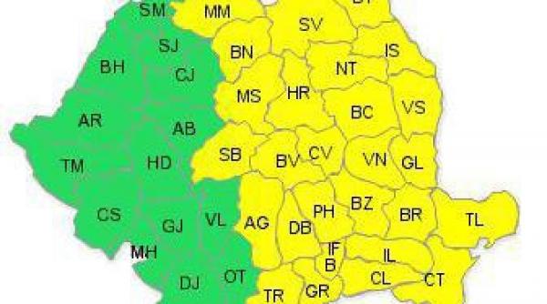 cod galben de ploi si vijelii pentru capitala si jumatatea de est a tarii