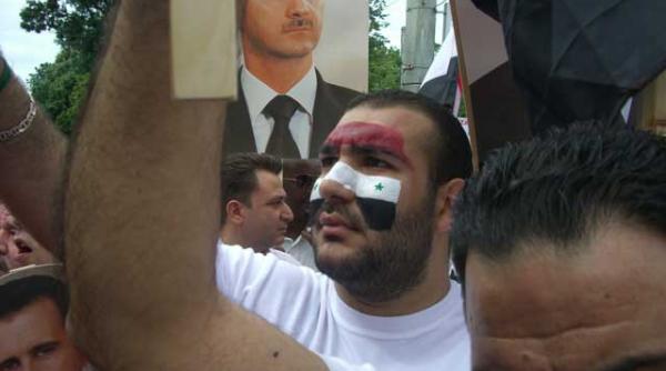 manifestare pro bashar in piata victoriei