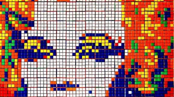 cubism contemporan un artist american creaza portrete celebre din mii de cuburi rubik