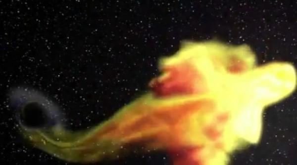 spectacol in univers o stea a fost inghitita de o gaura neagra video