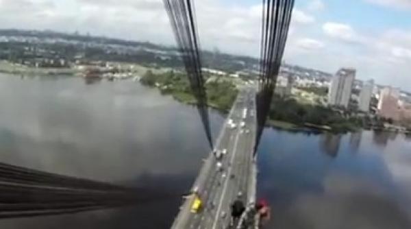 s au catarat in slapi pe un pod din kiev la 115 metri inaltime