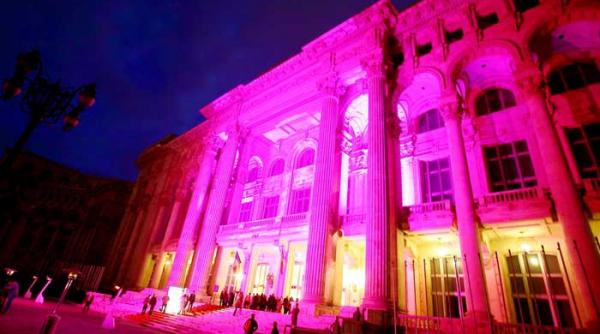 a xi a iluminare in roz la palatul de justitie