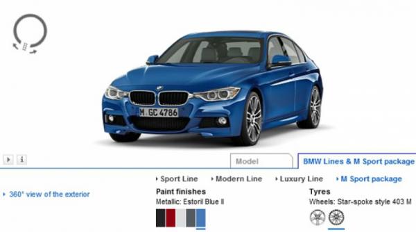 bmw a lansat configuratorul online pentru noul seria 3
