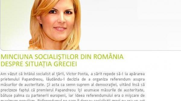 udrea politicieni ca ponta si antonescu au falimentat grecia