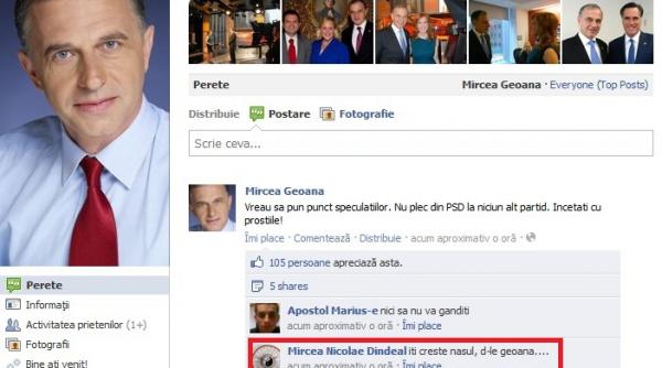 geoana pe facebook nu plec din psd la niciun alt partid incetati cu prostiile