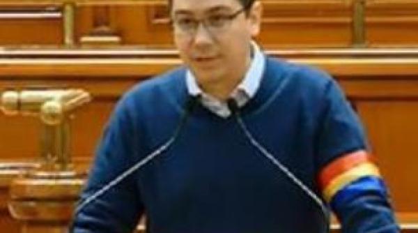 parlamentarii psd au venit la sedinta de plen cu banderole tricolore pe bratul stang