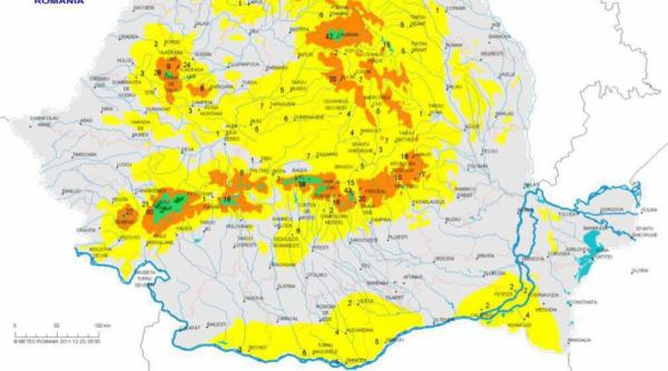 vezi harta cu zonele unde a nins si grosimea stratului de zapada prognoza meteo pe trei zile