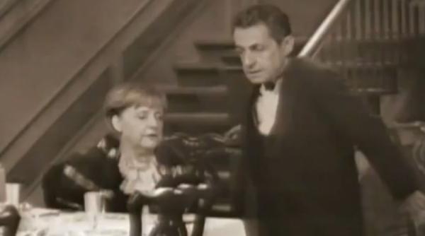 nicolas sarkozy majordomul angelei merkel intr o schita de anul nou video