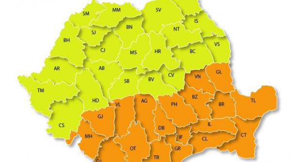 cod portocaliu de viscol si ninsori pentru bucuresti si 19 judete din sudul si sud estul tarii valabil pana miercuri alte 17 judete sunt sub cod galben