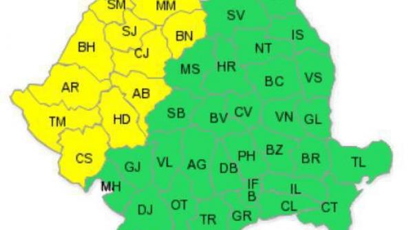 cod galben de ninsori si viscol pentru vestul nord vestul si centrul tarii