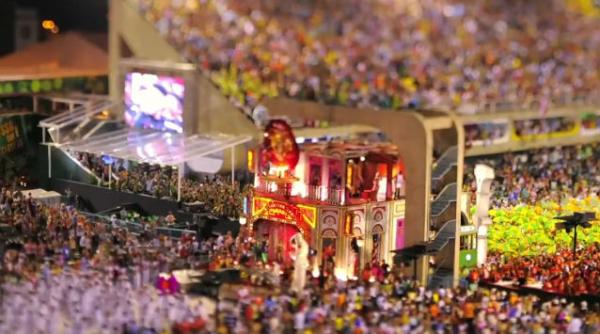 video carnavalul de la rio in miniatura ce tehnici de filmare au fost folosite pentru a reda evenimentul la scara mica