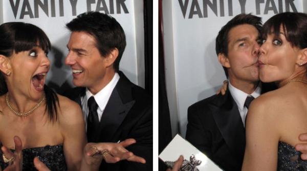 vedetele s au prostit la petrecerea vanity fair tom cruise si katie holmes si au aratat latura jucausa