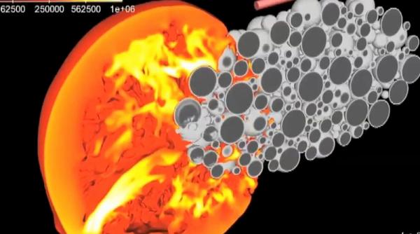 momentul distrugerii unui asteroid care se indreapta spre terra video