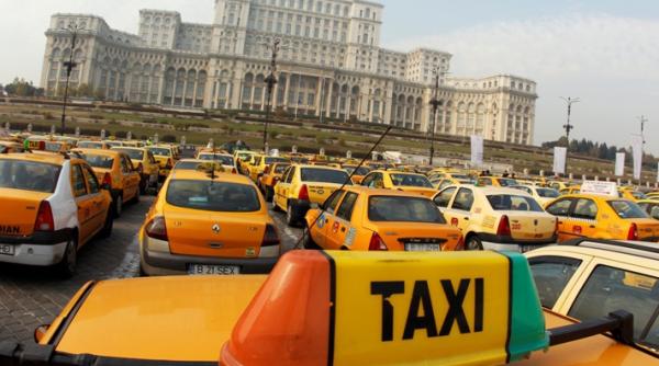 taximetristii din capitala protesteaza in piata constitutiei vezi restrictiile din trafic
