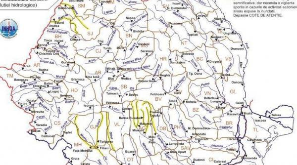 cod galben de inundatii pe mai multe rauri din tara vezi zonele vizate de avertizarea hidrologica