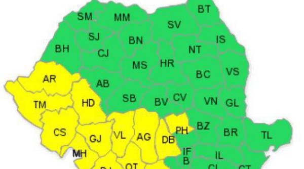cod galben de furtuni ploi si grindina in sud vestul romaniei atentionarea valabila de marti pana miercuri