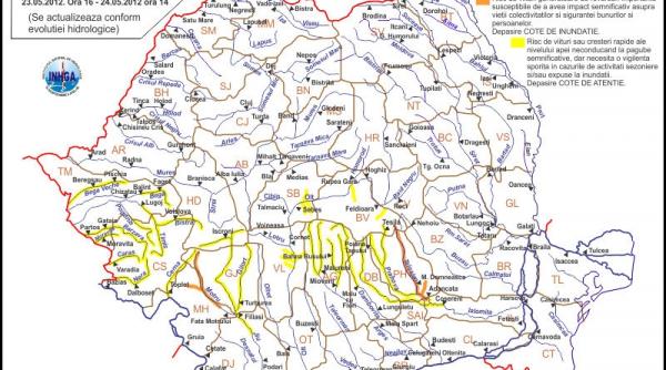 cod portocaliu de inundatii pe raurile motru si teleajen valabil pentru urmatoarele 24 de ore